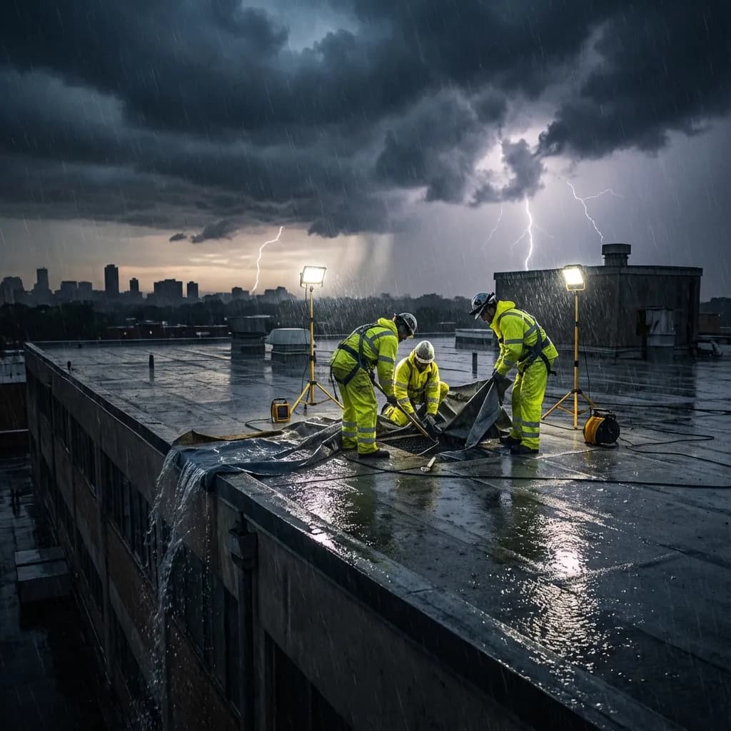Emergency Roof Repair: What to Do When Your Commercial Roof Leaks