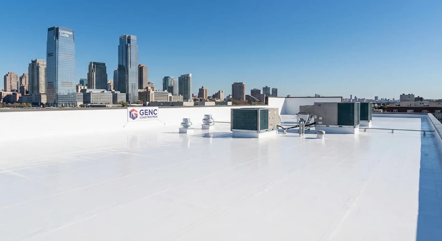 Food distribution center PVC roof replacement in Hunts Point Bronx by Genc Construction