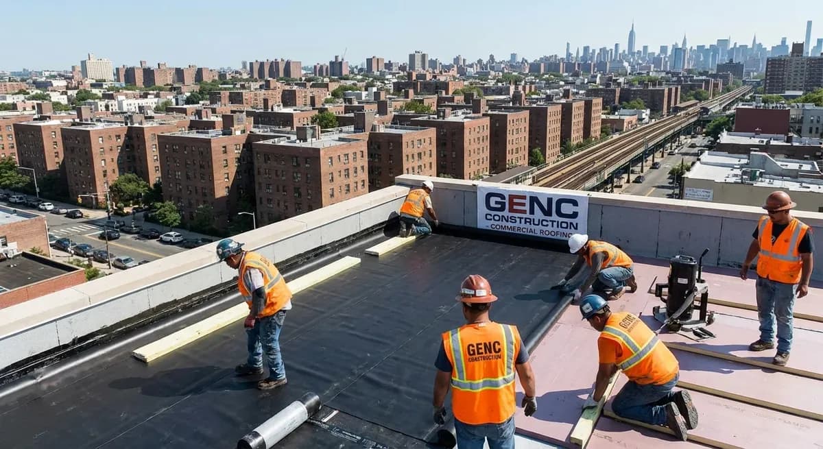 TPO vs EPDM roofing comparison showing white TPO membrane and black EPDM rubber roofing side by side