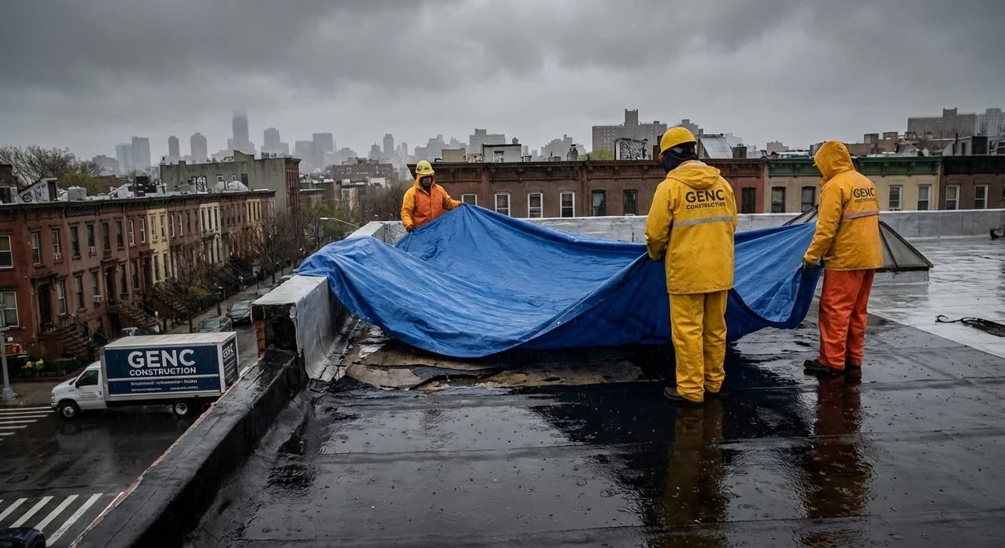 Emergency roof leak repair in Brooklyn NY